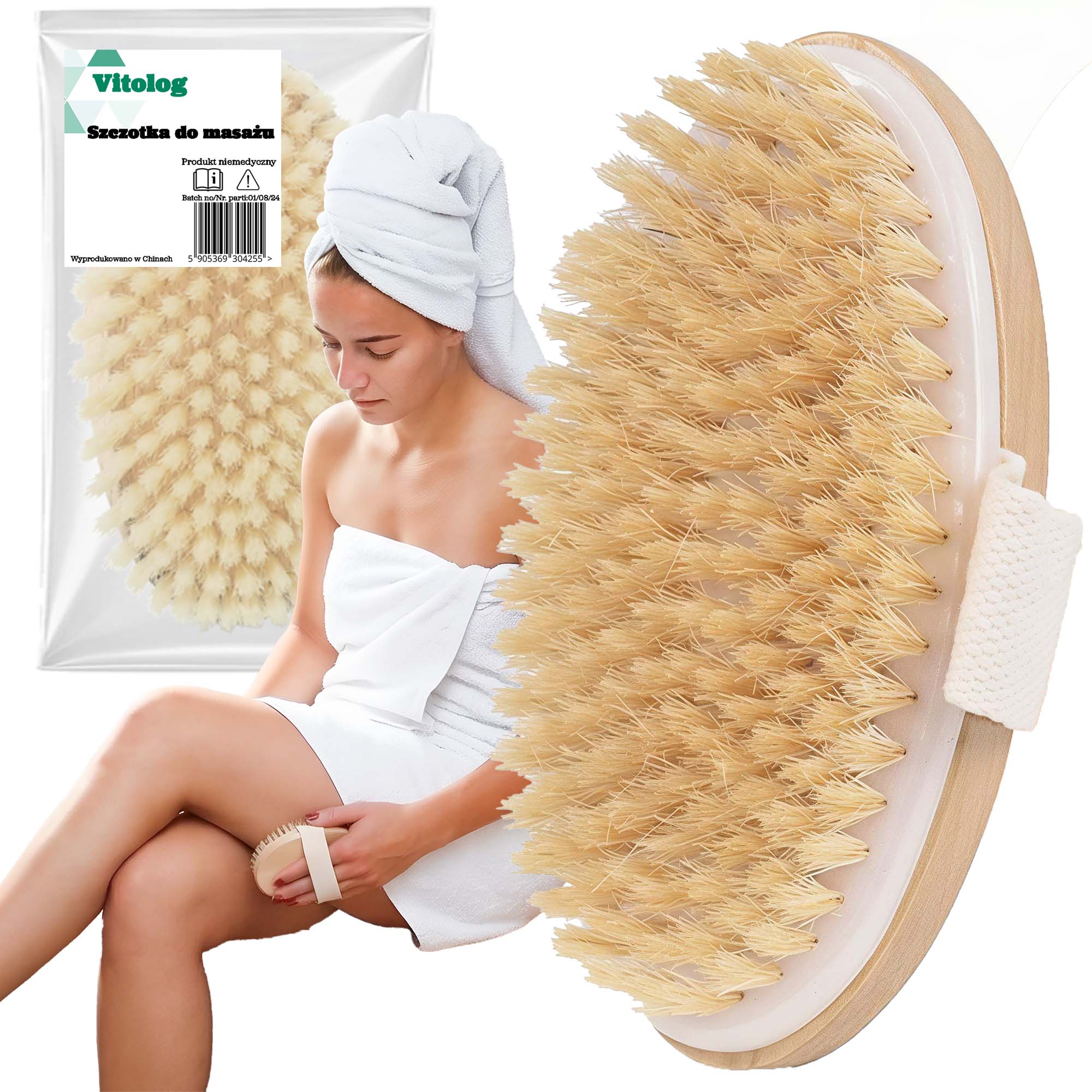 Szczotka do Masażu na Sucho Ciała Cellulitu Nóg Ud Masażer Antycellulitowy 1 Szczotka do Masażu na Sucho Ciała Cellulitu Nóg Ud Masażer Antycellulitowy