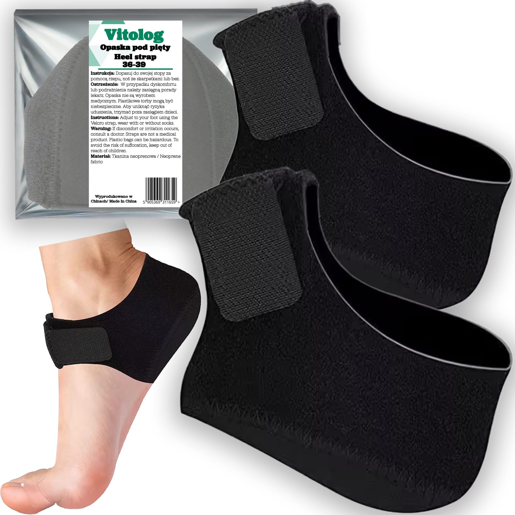 Wkładki Podpiętki na Ostrogi Piętowe Ból Pięty Amortyzujące Osłona do Butów 2 Wkładki Podpiętki na Ostrogi Piętowe Ból Pięty Amortyzujące Osłona do Butów - obrazek 2