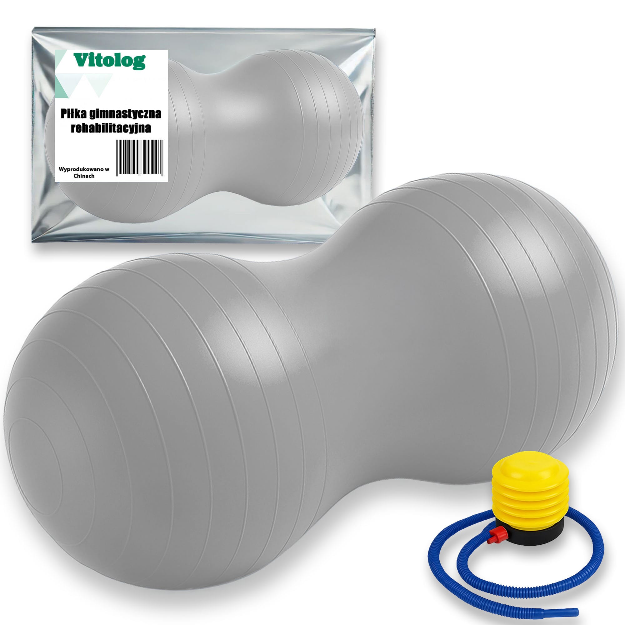 Piłka Rehabilitacyjna Gimnastyczna Do Ćwiczeń Fasolka Orzeszek Fitness Jogi 80x40 z Pompką 1 Piłka Rehabilitacyjna Gimnastyczna Do Ćwiczeń Fasolka Orzeszek Fitness Jogi 80x40 z Pompką