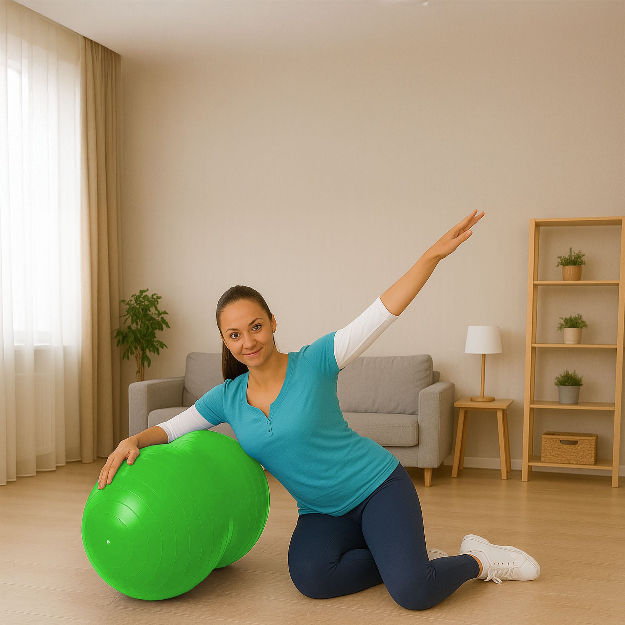 Piłka Rehabilitacyjna Gimnastyczna Do Ćwiczeń Fasolka Orzeszek Fitness Jogi 80x40 z Pompką 2 Piłka Rehabilitacyjna Gimnastyczna Do Ćwiczeń Fasolka Orzeszek Fitness Jogi 80x40 z Pompką - obrazek 2