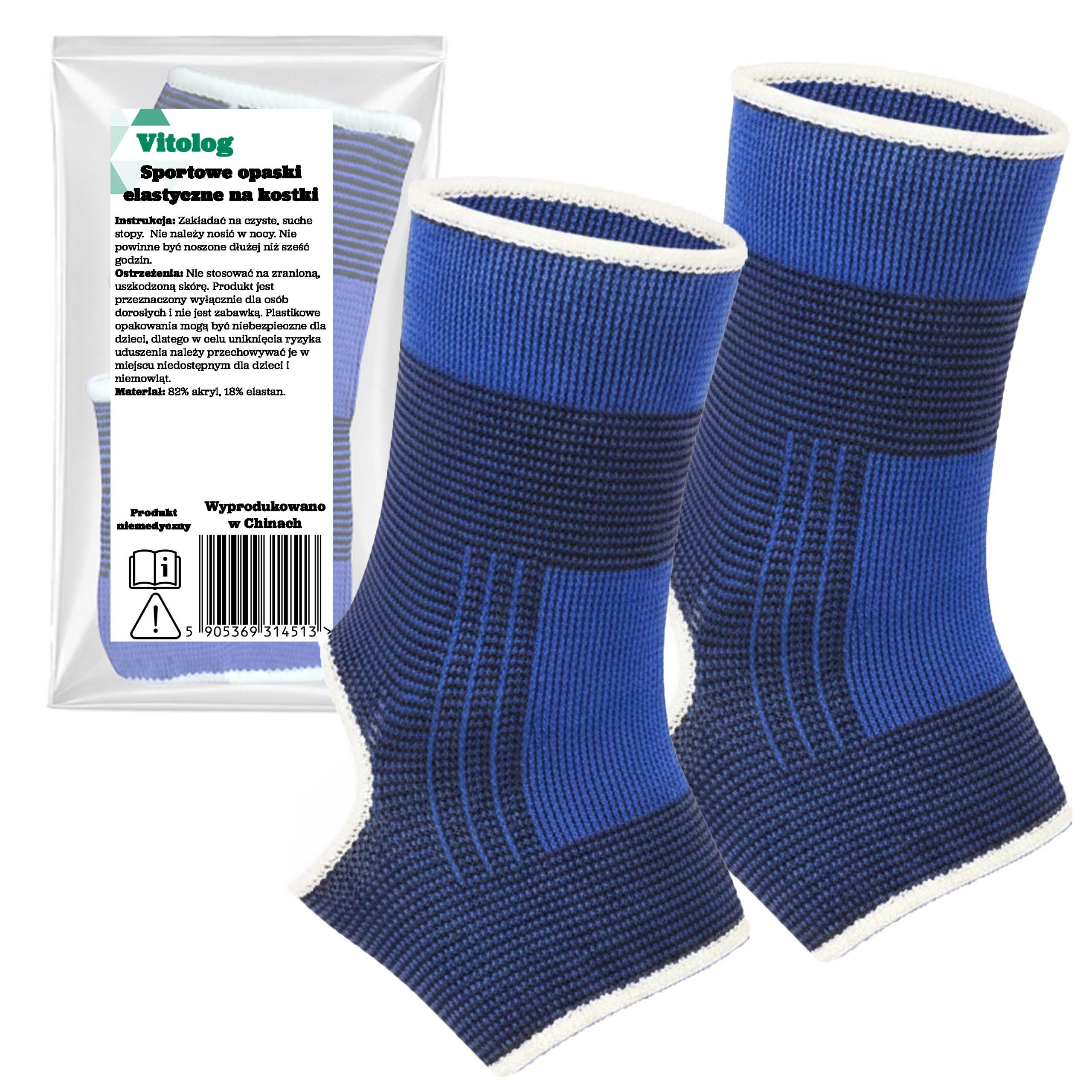 2x Opaska Kompresyjna na Kostkę Stabilizator Sportowy Ściągacz Kostki Stopy Elastyczna na Siłownię 1 2x Opaska Kompresyjna na Kostkę Stabilizator Sportowy Ściągacz Kostki Stopy Elastyczna na Siłownię