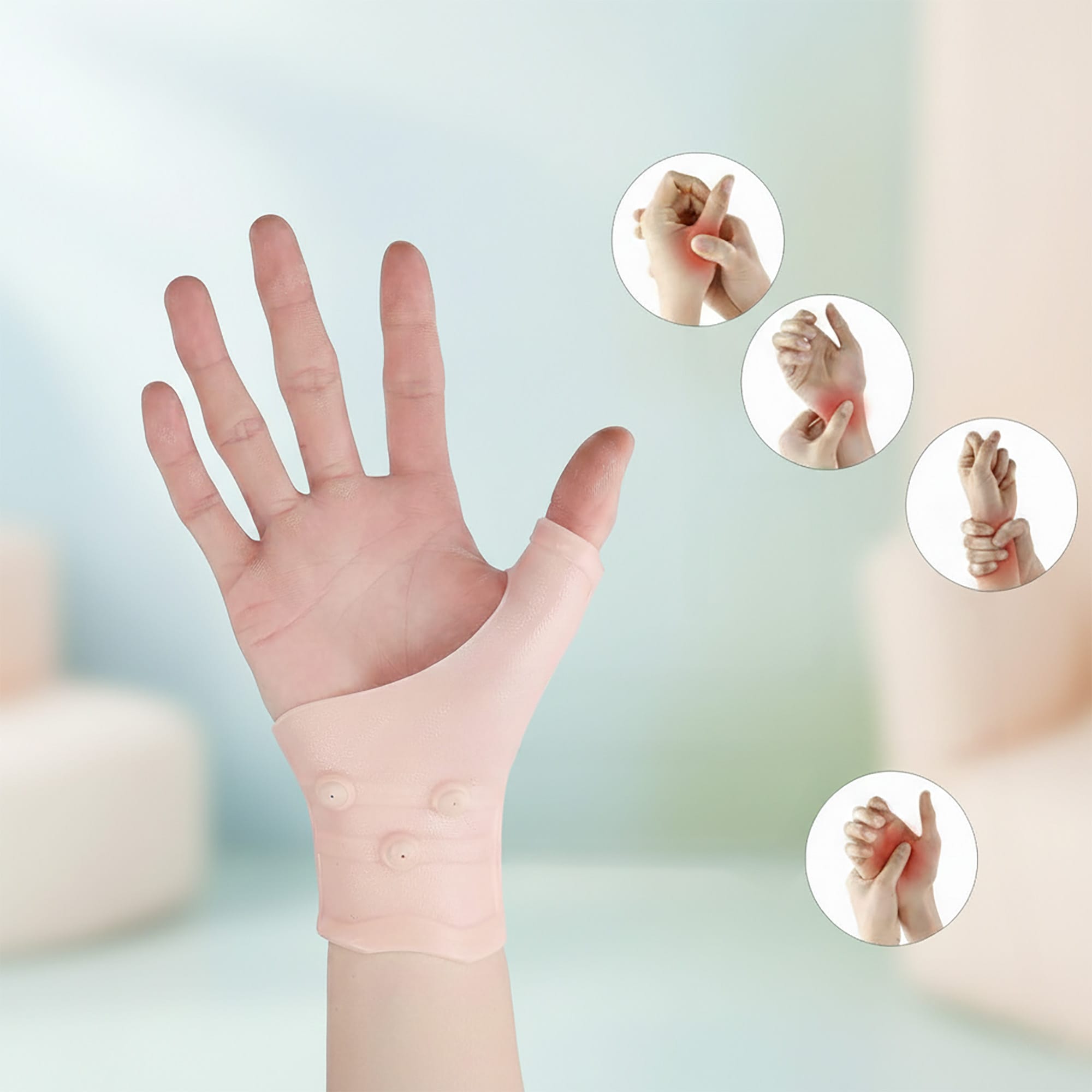 Opaska Magnetyczna na Nadgarstek Dłoń Stabilizator Nadgarstka z 6 Magnesami Elastyczna Żelowa Kompresyjna 6 Opaska Magnetyczna na Nadgarstek Dłoń Stabilizator Nadgarstka z 6 Magnesami Elastyczna Żelowa Kompresyjna - obrazek 6