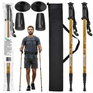 Kijki Trekkingowe Kije Nordic Walking do Chodzenia po Górach Składane Pokrowiec Akcesoria + Pokrowiec
