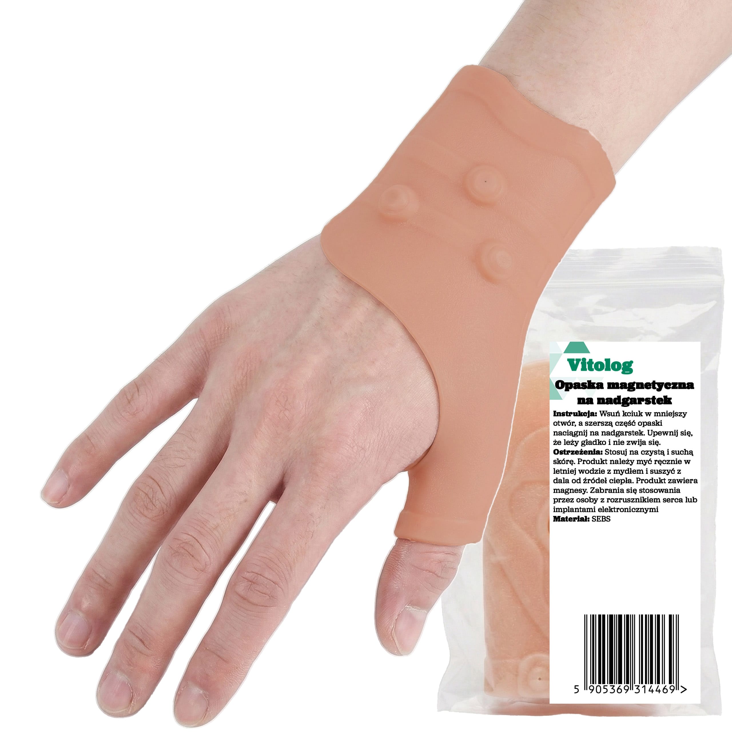 Opaska Magnetyczna na Nadgarstek Dłoń Stabilizator Nadgarstka z 6 Magnesami Elastyczna Żelowa Kompresyjna 1 Opaska Magnetyczna na Nadgarstek Dłoń Stabilizator Nadgarstka z 6 Magnesami Elastyczna Żelowa Kompresyjna