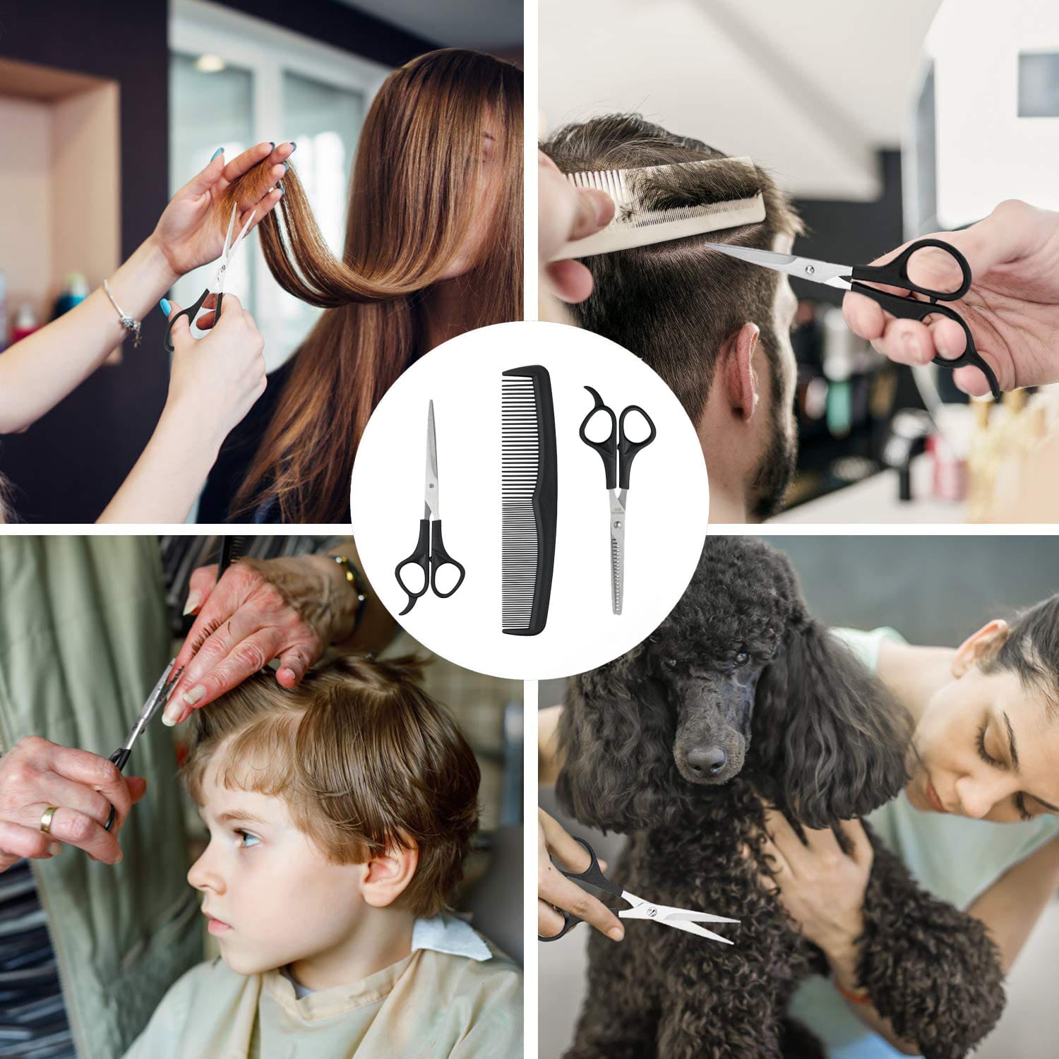 Nożyczki Fryzjerskie Degażówki Grzebień do Włosów Zestaw Barberski 3w1 5 Nożyczki Fryzjerskie Degażówki Grzebień do Włosów Zestaw Barberski 3w1 - obrazek 5