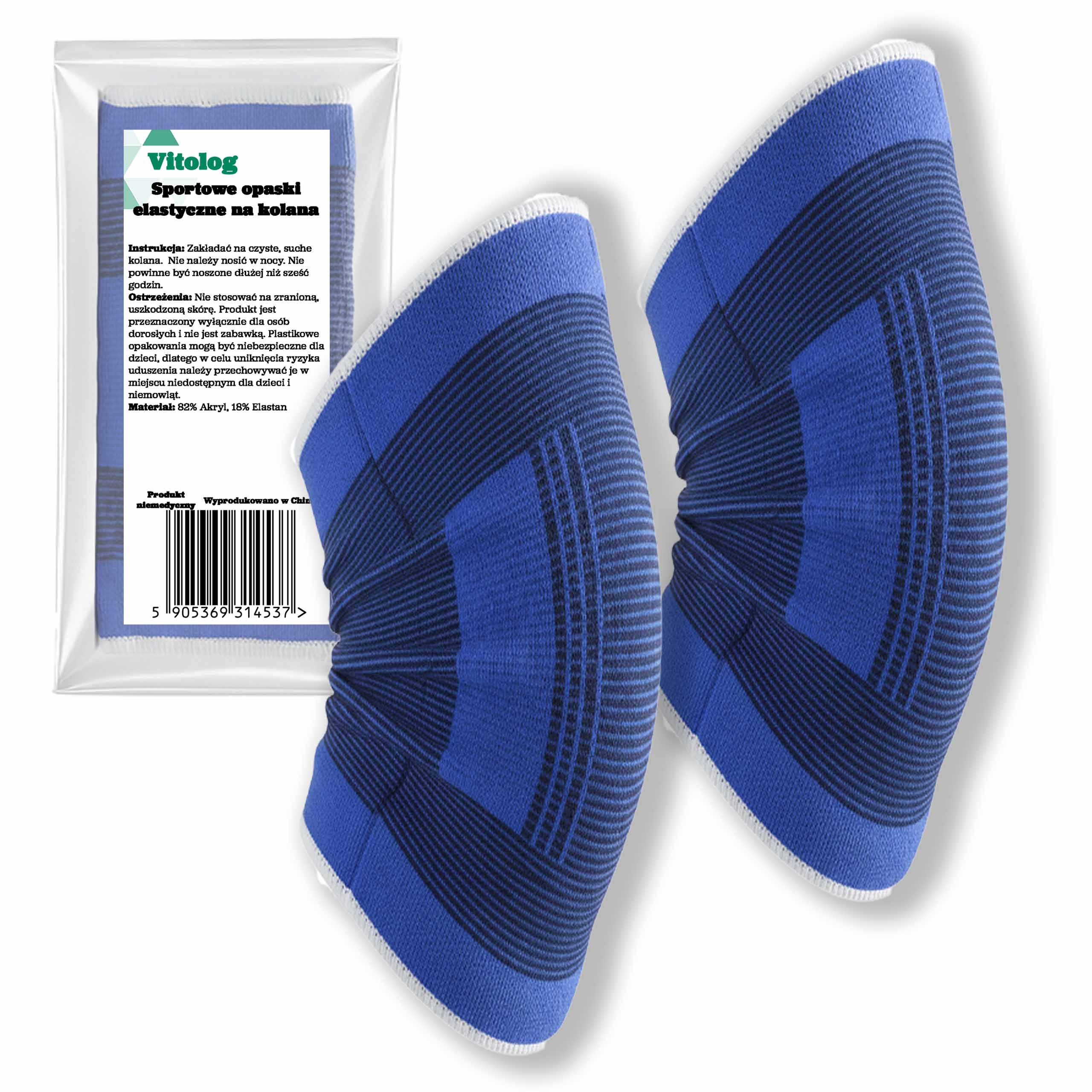 2x Opaska Kompresyjna na Kolano Stabilizator Sportowy Ściągacz Kolana Elastyczna na Siłownię 1 2x Opaska Kompresyjna na Kolano Stabilizator Sportowy Ściągacz Kolana Elastyczna na Siłownię