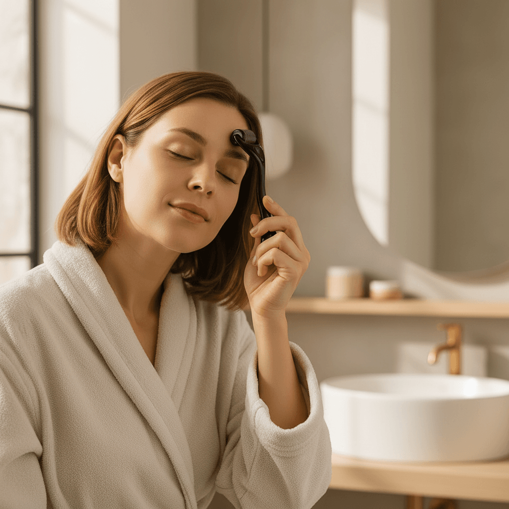 Derma Roller Mezoterapia Mikroigłowa Masażer Do Twarzy Brody Ciała 0,3 mm 5 Derma Roller Mezoterapia Mikroigłowa Masażer Do Twarzy Brody Ciała 0,3 mm - obrazek 5