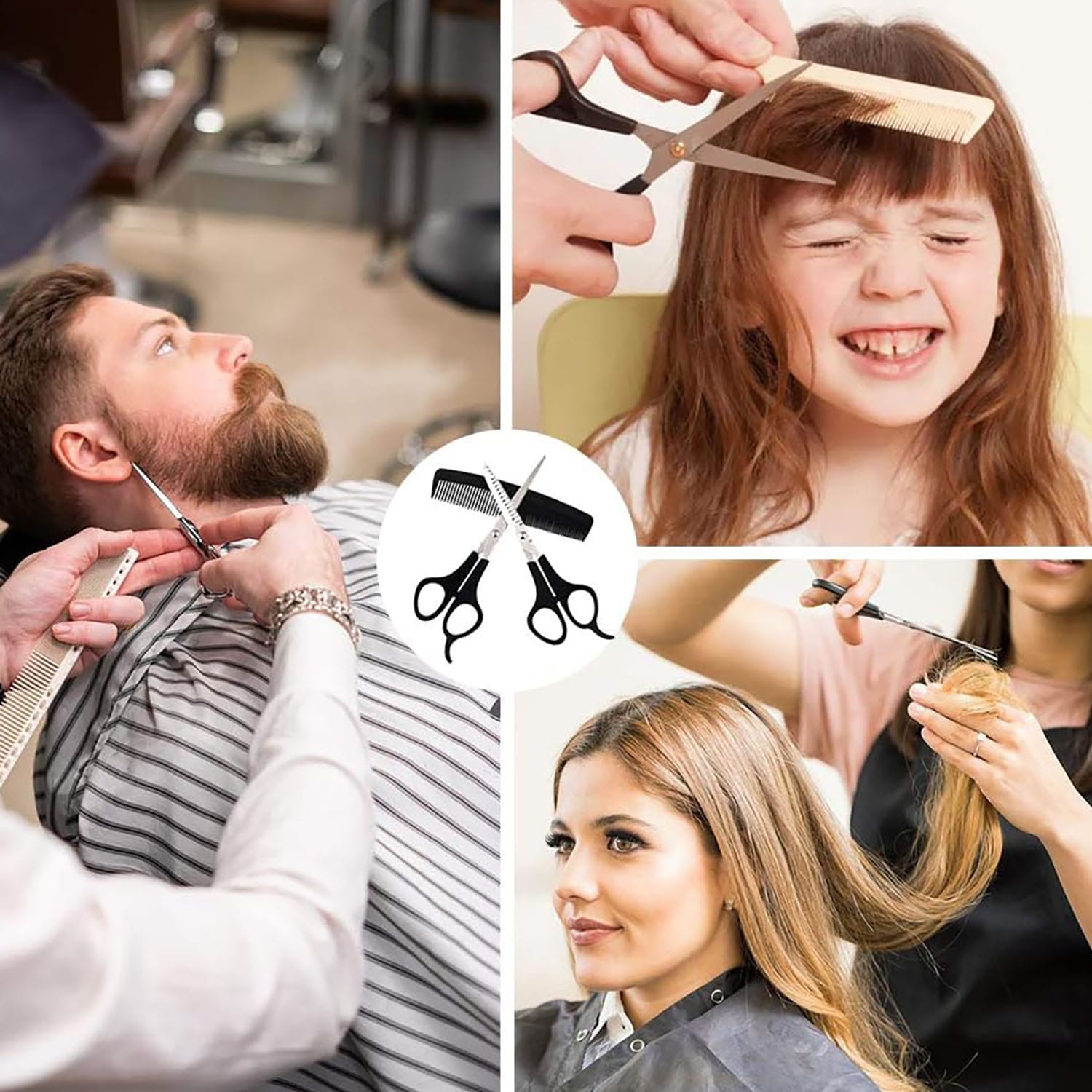 Nożyczki Fryzjerskie Degażówki Grzebień do Włosów Zestaw Barberski 3w1 7 Nożyczki Fryzjerskie Degażówki Grzebień do Włosów Zestaw Barberski 3w1 - obrazek 7