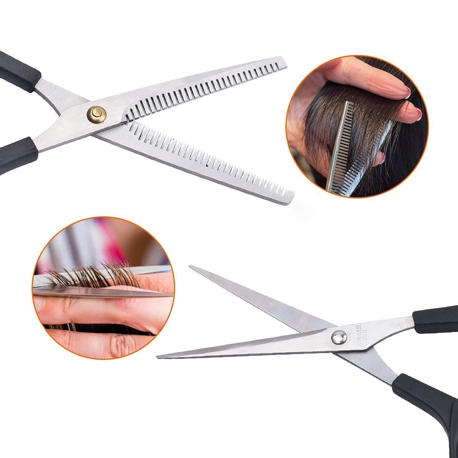 Nożyczki Fryzjerskie Degażówki Grzebień do Włosów Zestaw Barberski 3w1 4 Nożyczki Fryzjerskie Degażówki Grzebień do Włosów Zestaw Barberski 3w1 - obrazek 4