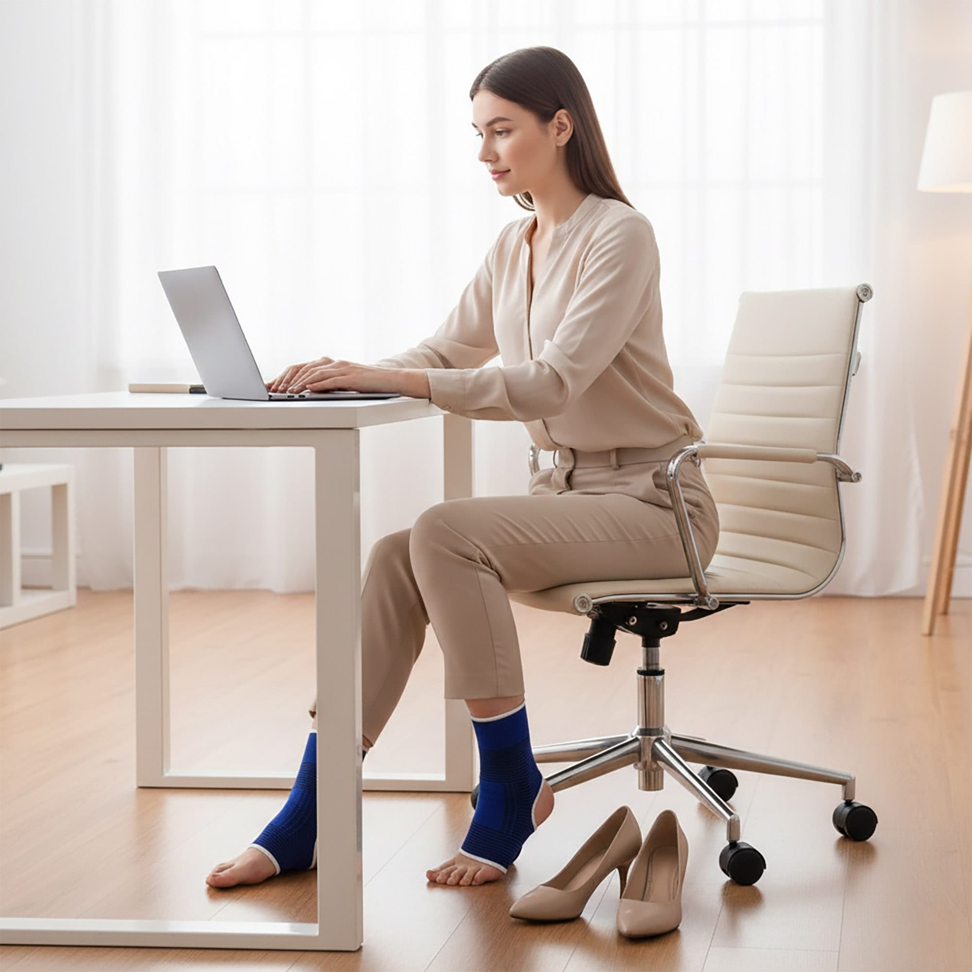 2x Opaska Kompresyjna na Kostkę Stabilizator Sportowy Ściągacz Kostki Stopy Elastyczna na Siłownię 3 2x Opaska Kompresyjna na Kostkę Stabilizator Sportowy Ściągacz Kostki Stopy Elastyczna na Siłownię - obrazek 3