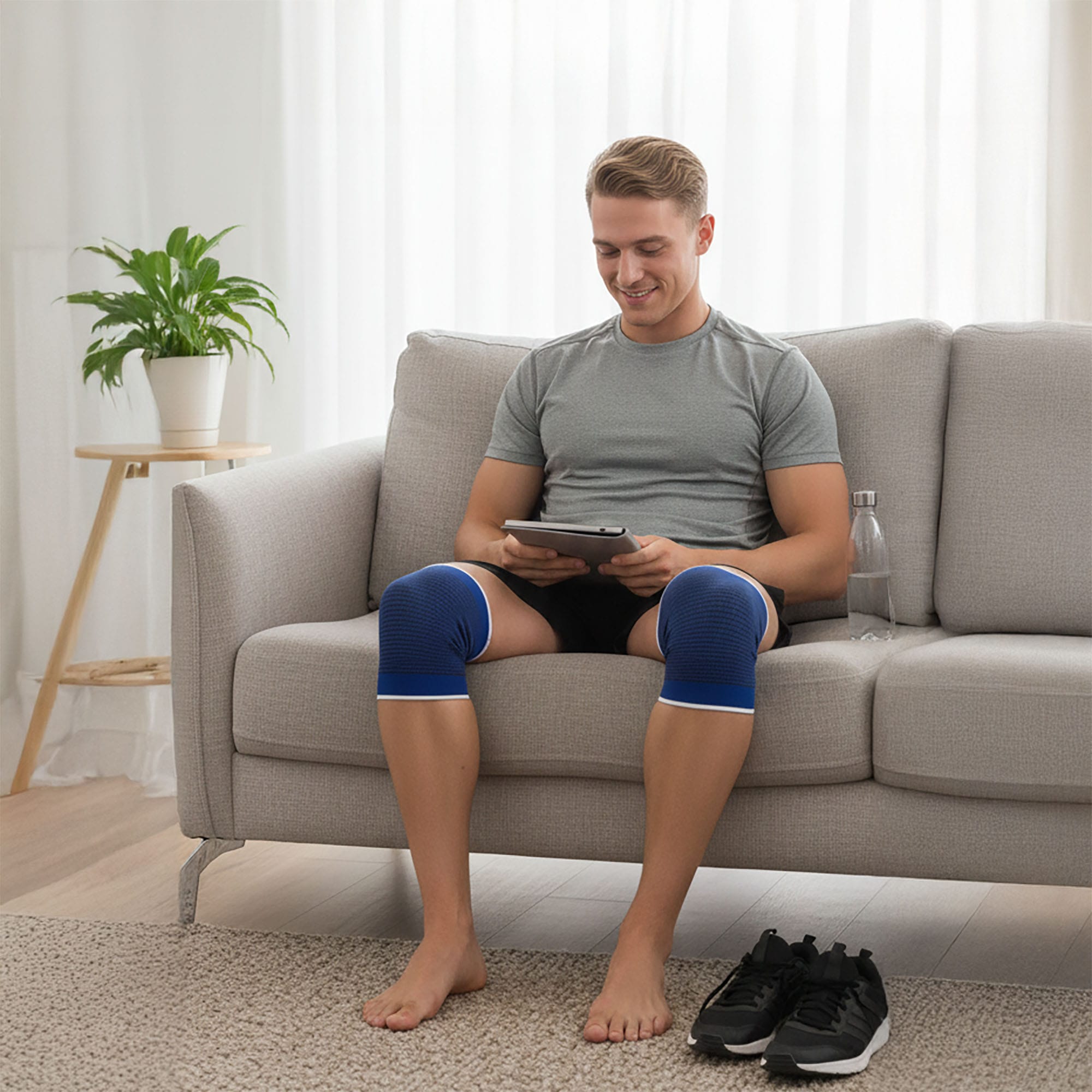 2x Opaska Kompresyjna na Kolano Stabilizator Sportowy Ściągacz Kolana Elastyczna na Siłownię 5 2x Opaska Kompresyjna na Kolano Stabilizator Sportowy Ściągacz Kolana Elastyczna na Siłownię - obrazek 5