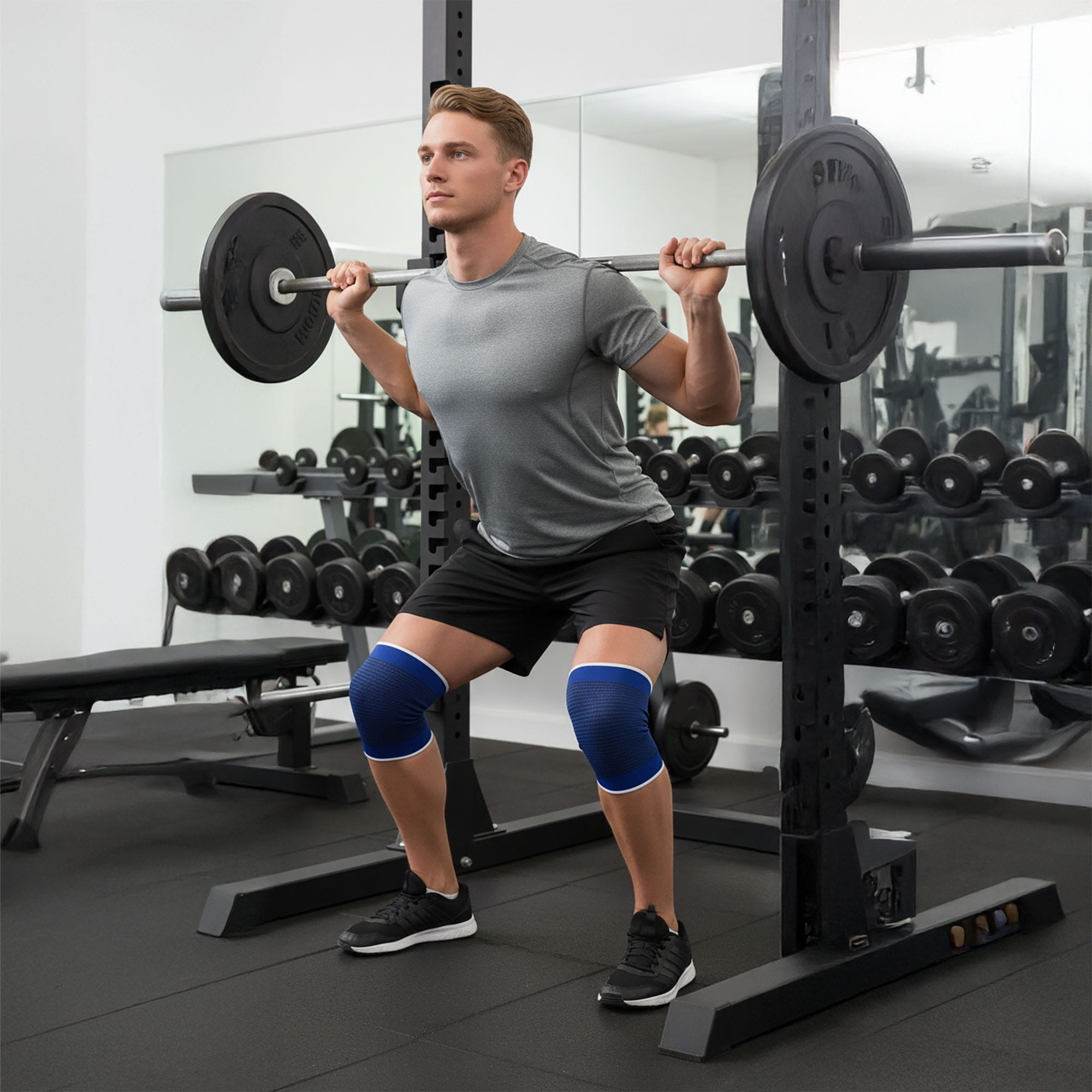 2x Opaska Kompresyjna na Kolano Stabilizator Sportowy Ściągacz Kolana Elastyczna na Siłownię 3 2x Opaska Kompresyjna na Kolano Stabilizator Sportowy Ściągacz Kolana Elastyczna na Siłownię - obrazek 3