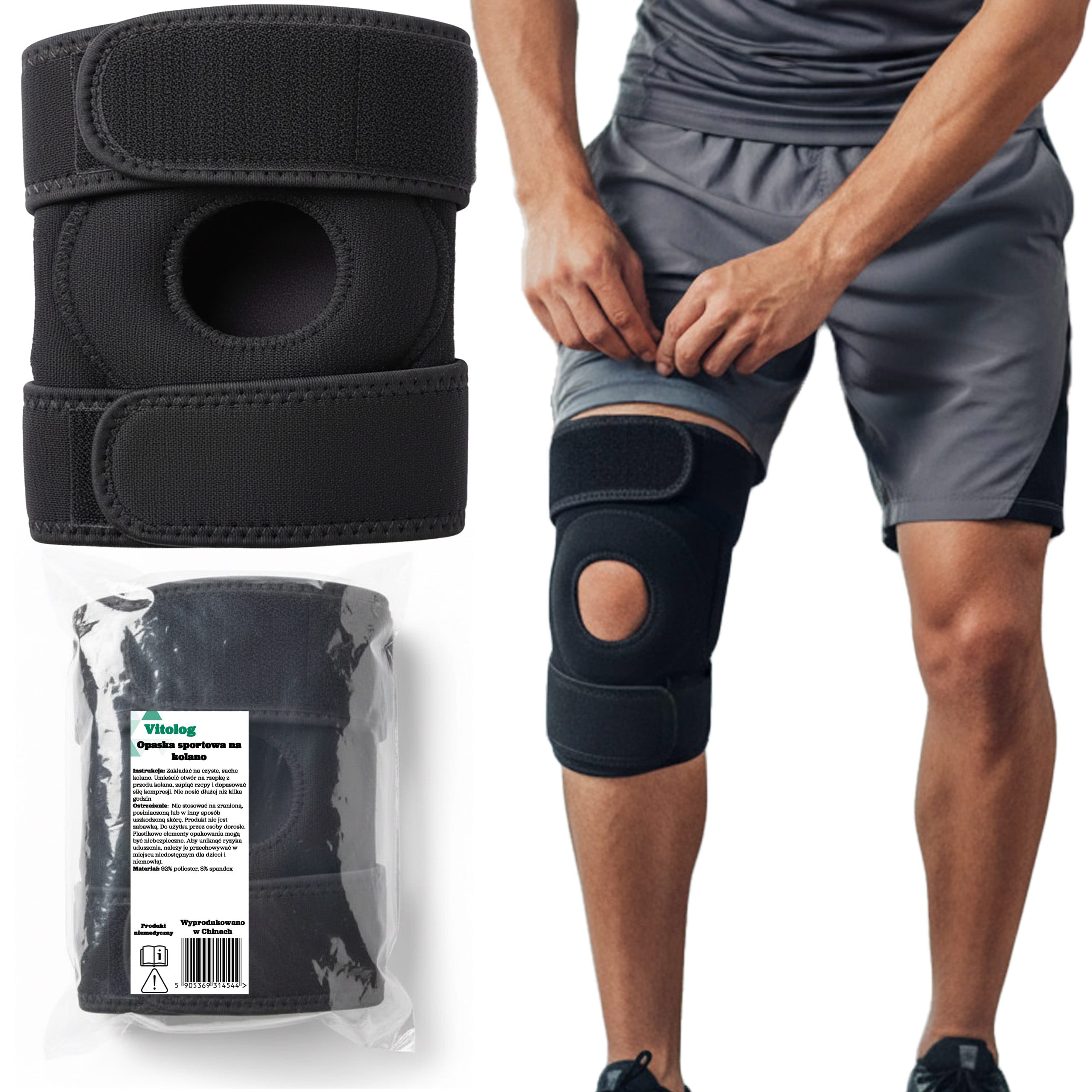 Stabilizator Kolana Opaska Ściągacz Usztywniacz na Kolano Rzepkę Sportowa Elastyczna 1 Stabilizator Kolana Opaska Ściągacz Usztywniacz na Kolano Rzepkę Sportowa Elastyczna