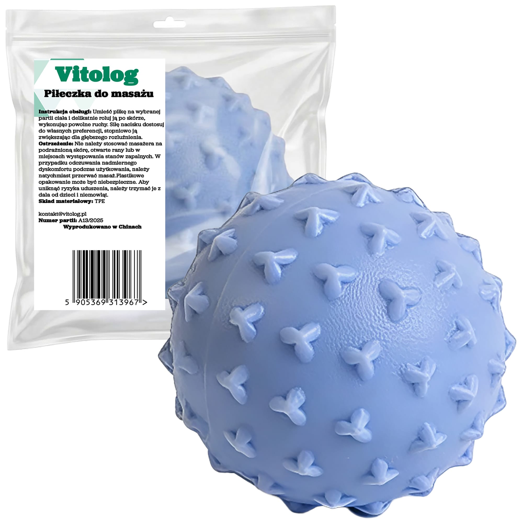 Piłka do Masażu Rolowania Mięśni Ciała Piłeczka Rehabilitacyjna z Kolcami 1 Piłka do Masażu Rolowania Mięśni Ciała Piłeczka Rehabilitacyjna z Kolcami