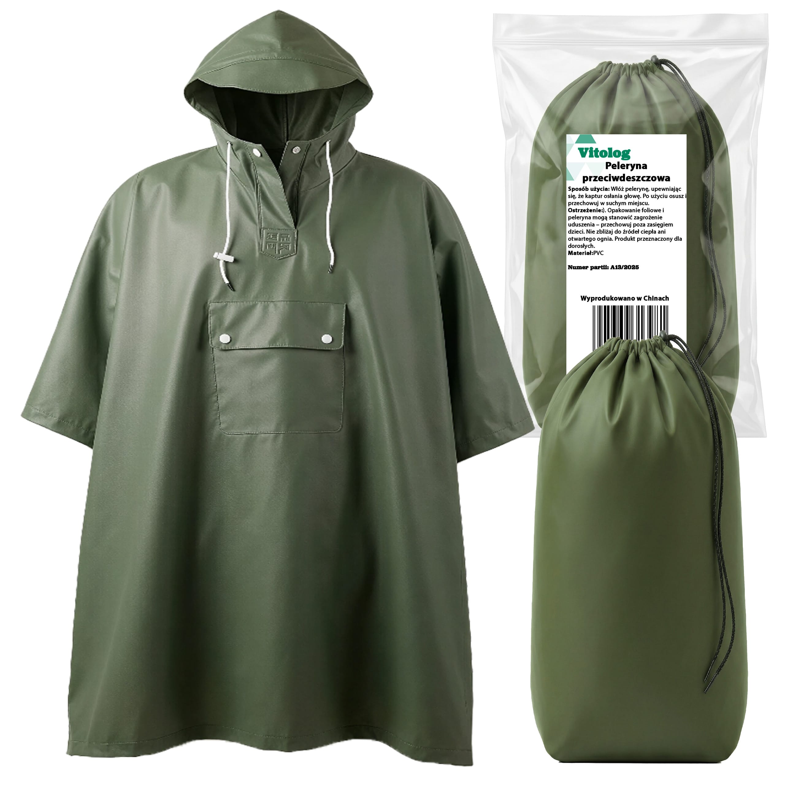 Płaszcz Przeciwdeszczowy Peleryna Ponczo z Kapturem Damski Męski Duży z Daszkiem i Kieszenią 1 Płaszcz Przeciwdeszczowy Peleryna Ponczo z Kapturem Damski Męski Duży z Daszkiem i Kieszenią