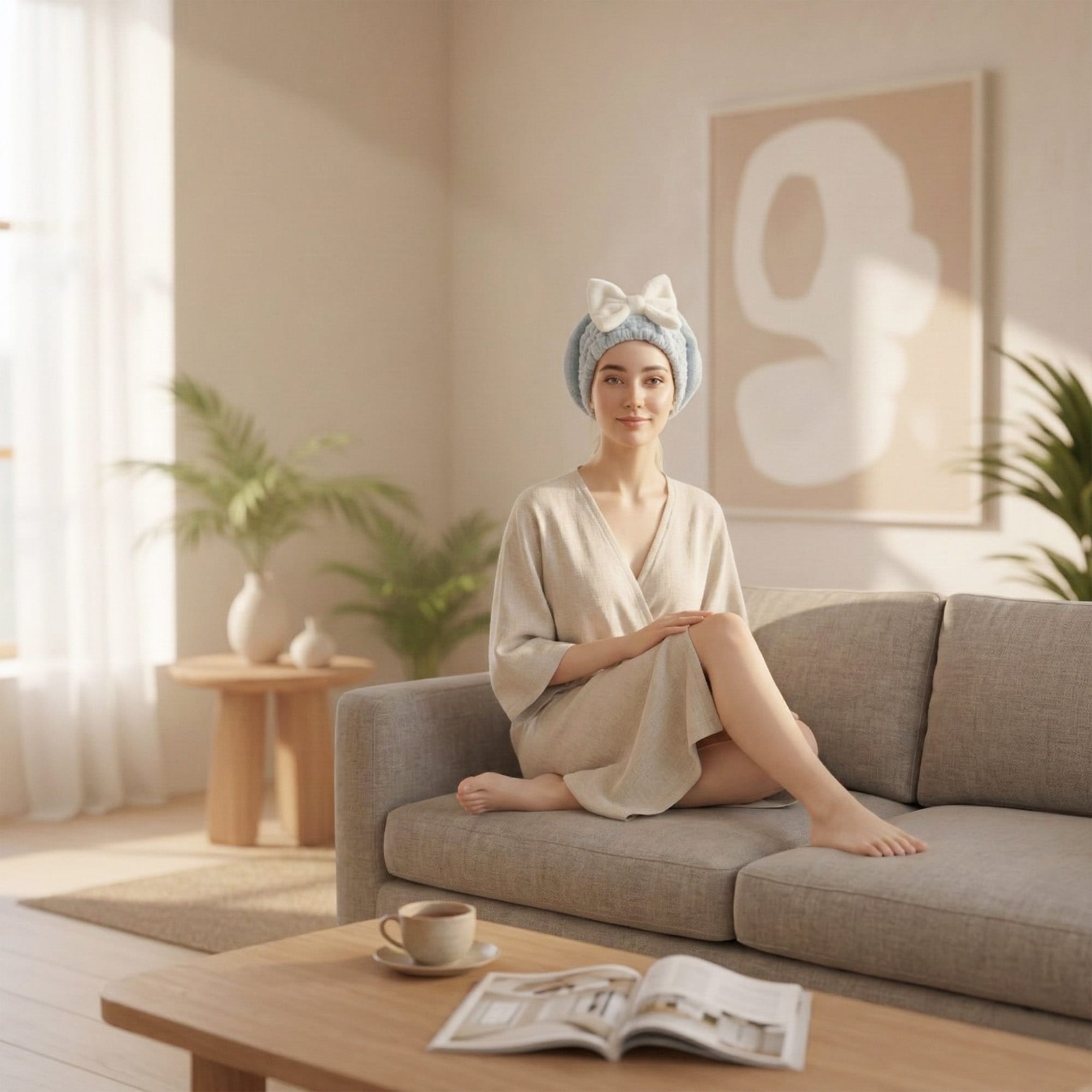 Ręcznik Turban na Głowę do Suszenia Włosów Szybkoschnący z Mikrofibry Gruby 2 Ręcznik Turban na Głowę do Suszenia Włosów Szybkoschnący z Mikrofibry Gruby - obrazek 2