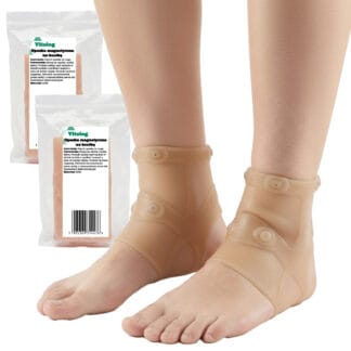 2x Opaska Magnetyczna na Kostkę Ból Stóp Stabilizator Kostki z 6 Magnesami Elastyczna Żelowa na Bóle Reumatyczne