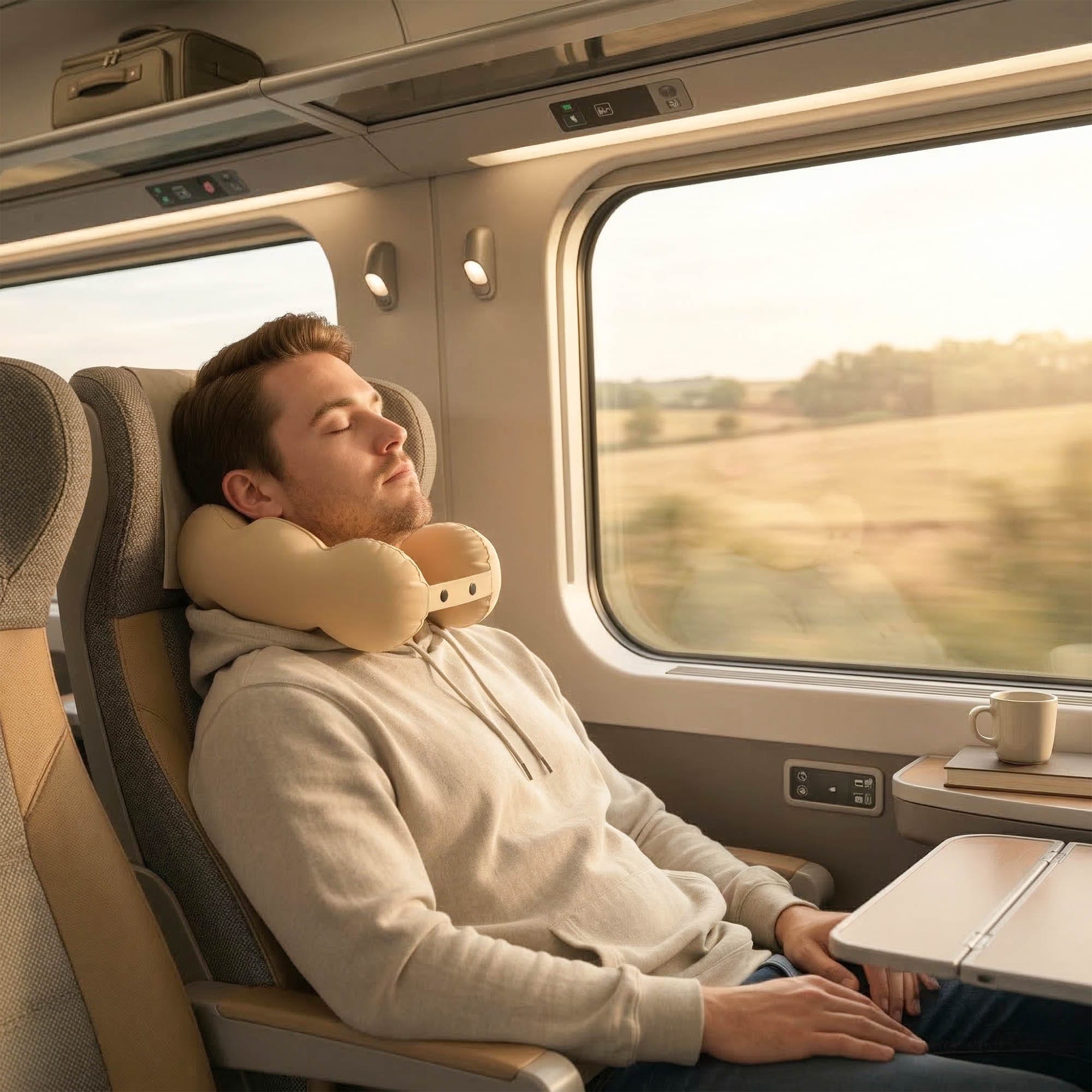 Poduszka Podróżna Dmuchana Turystyczna Rogal na Szyję do Spania Samolotu 3 Poduszka Podróżna Dmuchana Turystyczna Rogal na Szyję do Spania Samolotu - obrazek 3