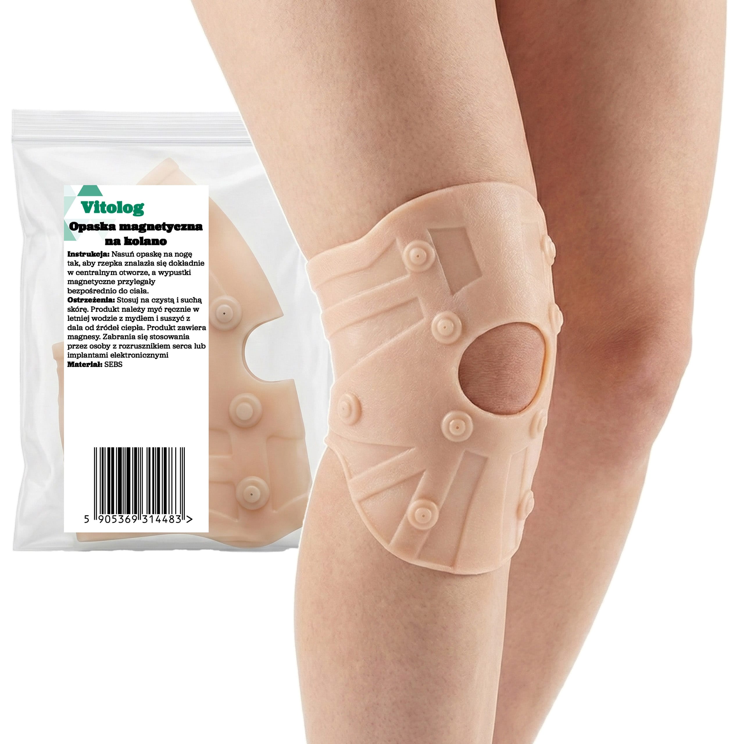 Opaska Magnetyczna na Kolano Ból Kolan Stabilizator Kolana z 10 Magnesami Elastyczna Żelowa na Bóle Reumatyczne 1 Opaska Magnetyczna na Kolano Ból Kolan Stabilizator Kolana z 10 Magnesami Elastyczna Żelowa na Bóle Reumatyczne