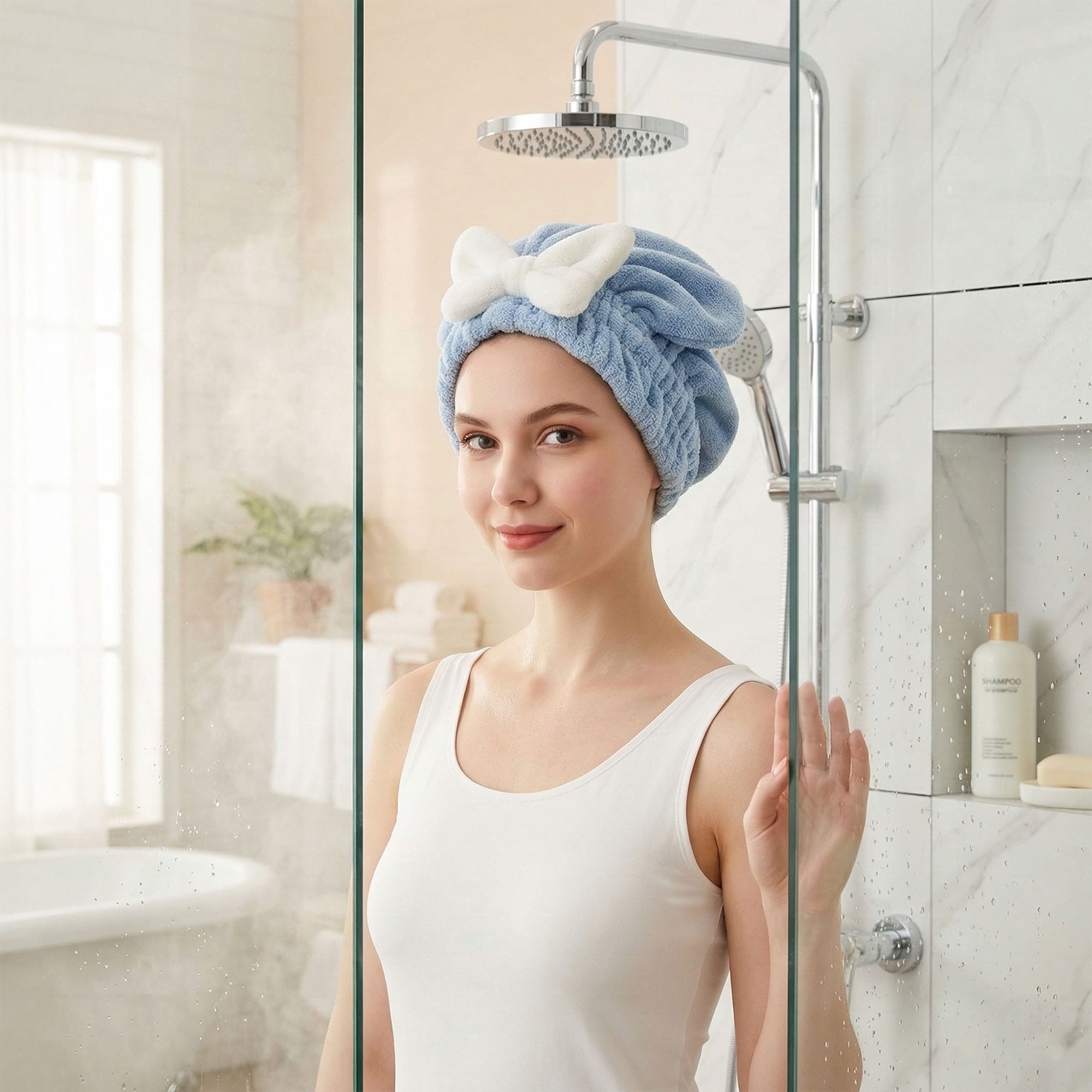 Ręcznik Turban na Głowę do Suszenia Włosów Szybkoschnący z Mikrofibry Gruby 5 Ręcznik Turban na Głowę do Suszenia Włosów Szybkoschnący z Mikrofibry Gruby - obrazek 5