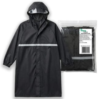 Płaszcz Przeciwdeszczowy Peleryna Ponczo z Kapturem Damski Męski Duży z Daszkiem i Odblaskiem
