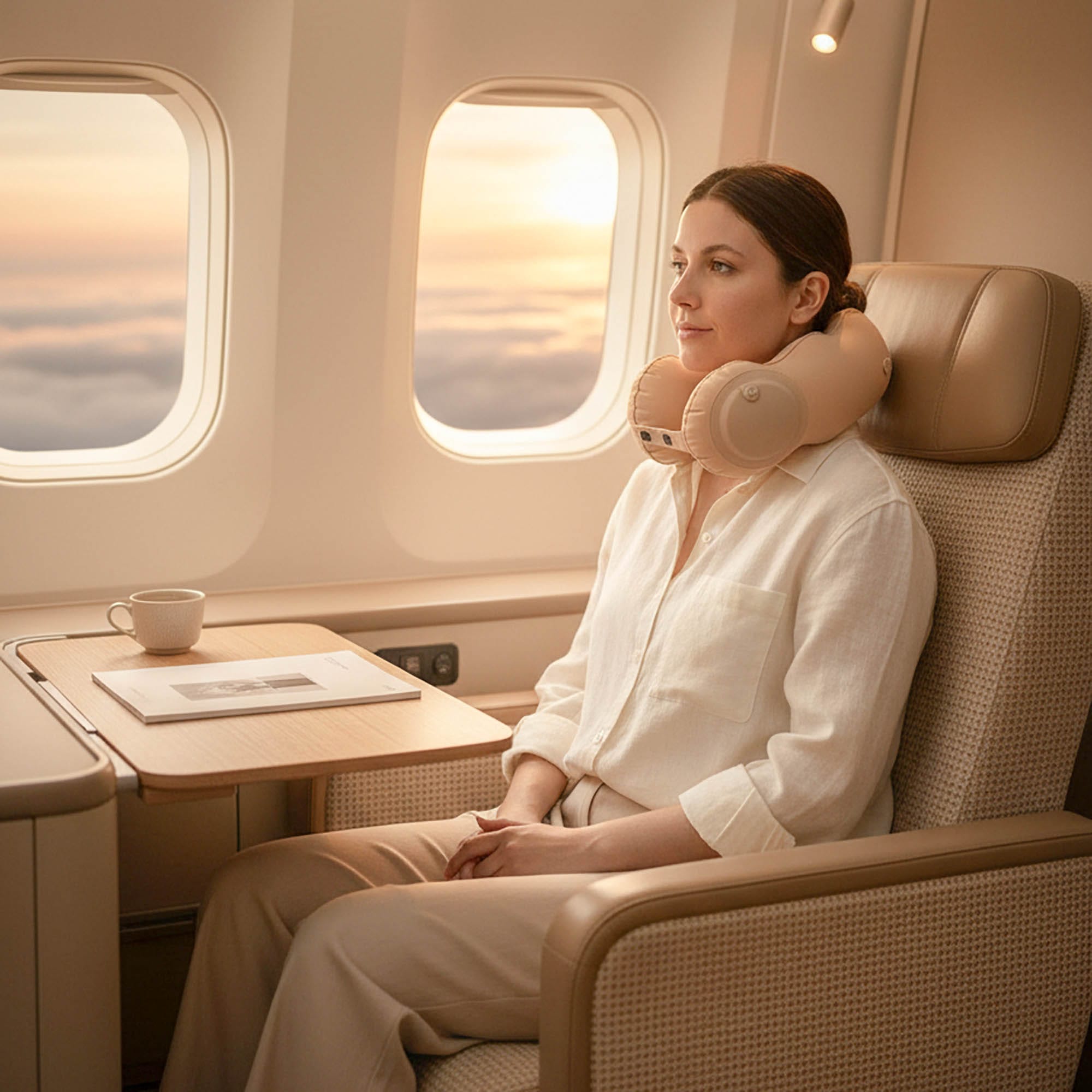 Poduszka Podróżna Dmuchana Turystyczna Rogal na Szyję do Spania Samolotu 2 Poduszka Podróżna Dmuchana Turystyczna Rogal na Szyję do Spania Samolotu - obrazek 2