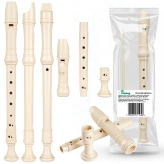 Flet Prosty Sopranowy Szkolny na Muzykę do Szkoły Nauki Grania Plastikowy + Czyścik