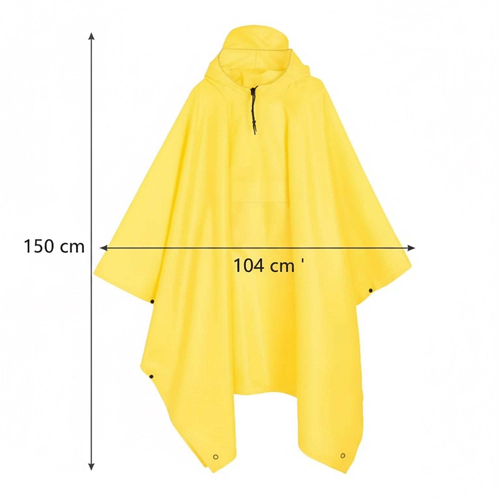 Płaszcz Przeciwdeszczowy Peleryna Ponczo z Kapturem Damski Męski Duży Żółty z Kieszenią i Daszkiem 13 Płaszcz Przeciwdeszczowy Peleryna Ponczo z Kapturem Damski Męski Duży Żółty z Kieszenią i Daszkiem - obrazek 13