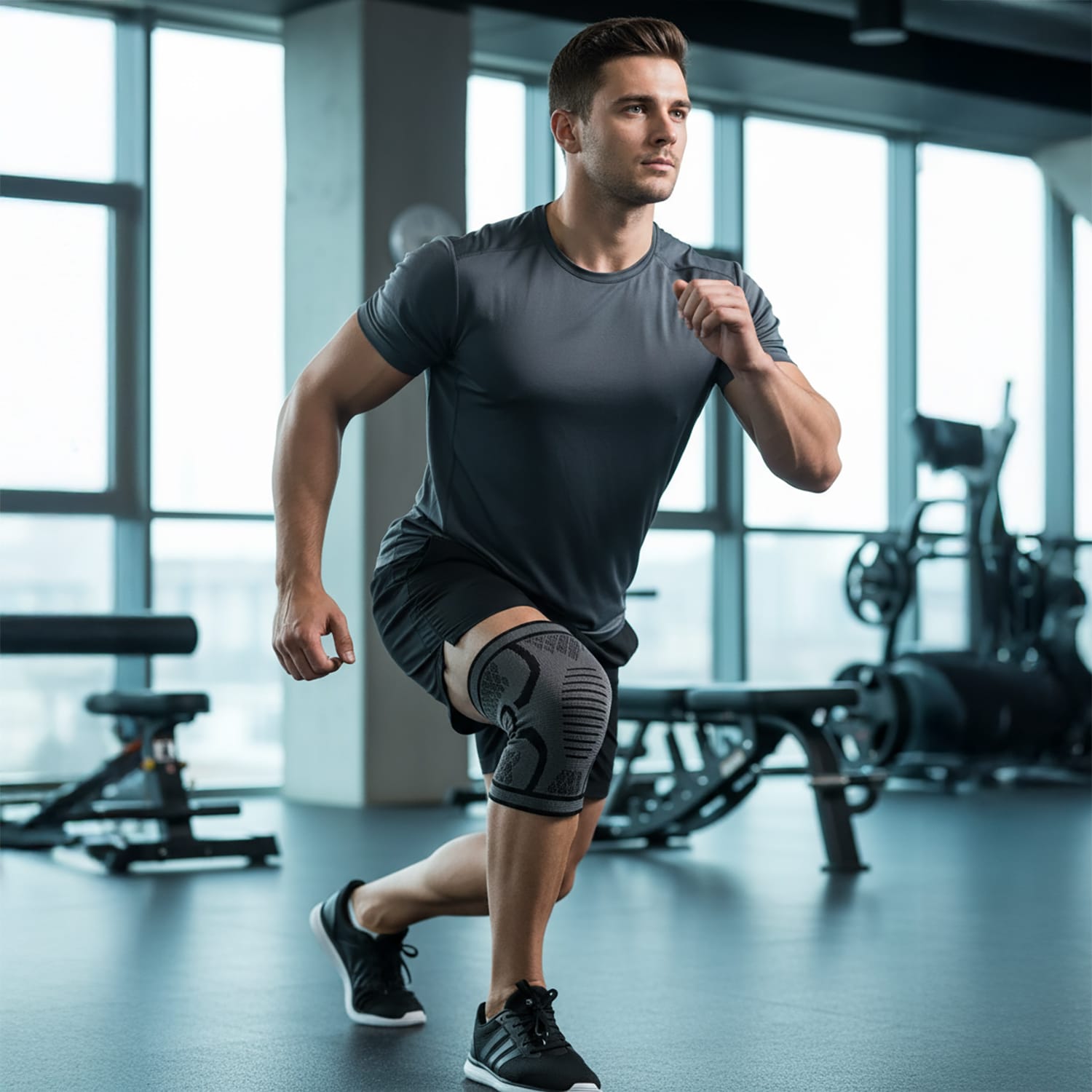 Opaska Kompresyjna na Kolano Stabilizator Sportowy Ściągacz Kolana Elastyczna na Siłownię 6 Opaska Kompresyjna na Kolano Stabilizator Sportowy Ściągacz Kolana Elastyczna na Siłownię - obrazek 6