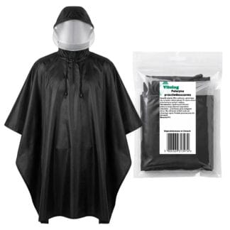 Płaszcz Przeciwdeszczowy Peleryna Ponczo z Kapturem Damski Męski Duży z Daszkiem Osłoną Twarzy