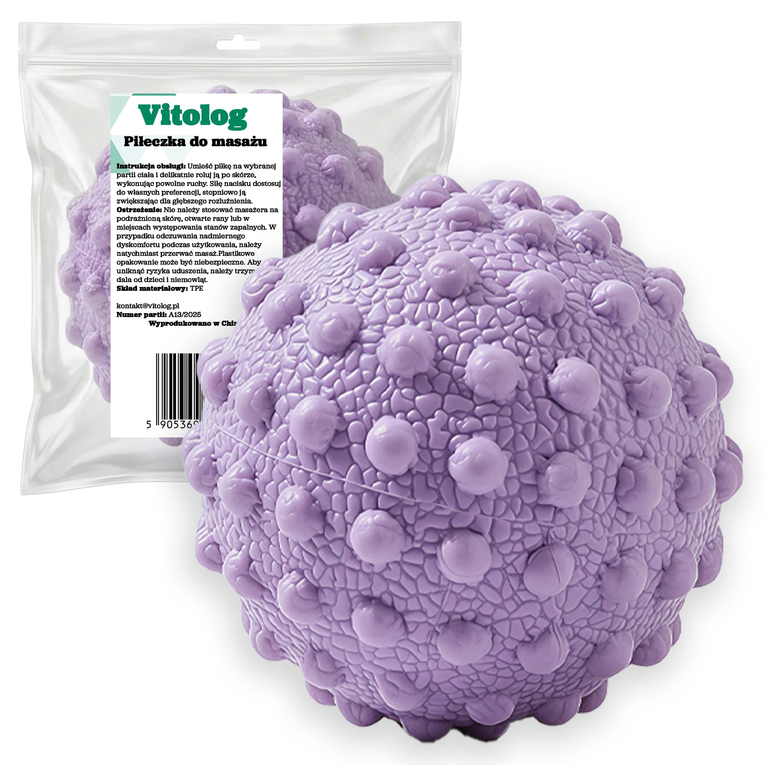 Piłka do Masażu Rolowania Ciała Mięśni Piłeczka Rehabilitacyjna z Kolcami 1 Piłka do Masażu Rolowania Ciała Mięśni Piłeczka Rehabilitacyjna z Kolcami