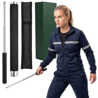 Pałka Teleskopowa Składana Hartowana Baton do Samoobrony + Etui 63 cm