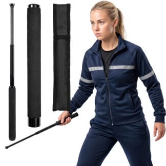 Pałka Teleskopowa Składana Hartowana Baton do Samoobrony + Etui 64 cm