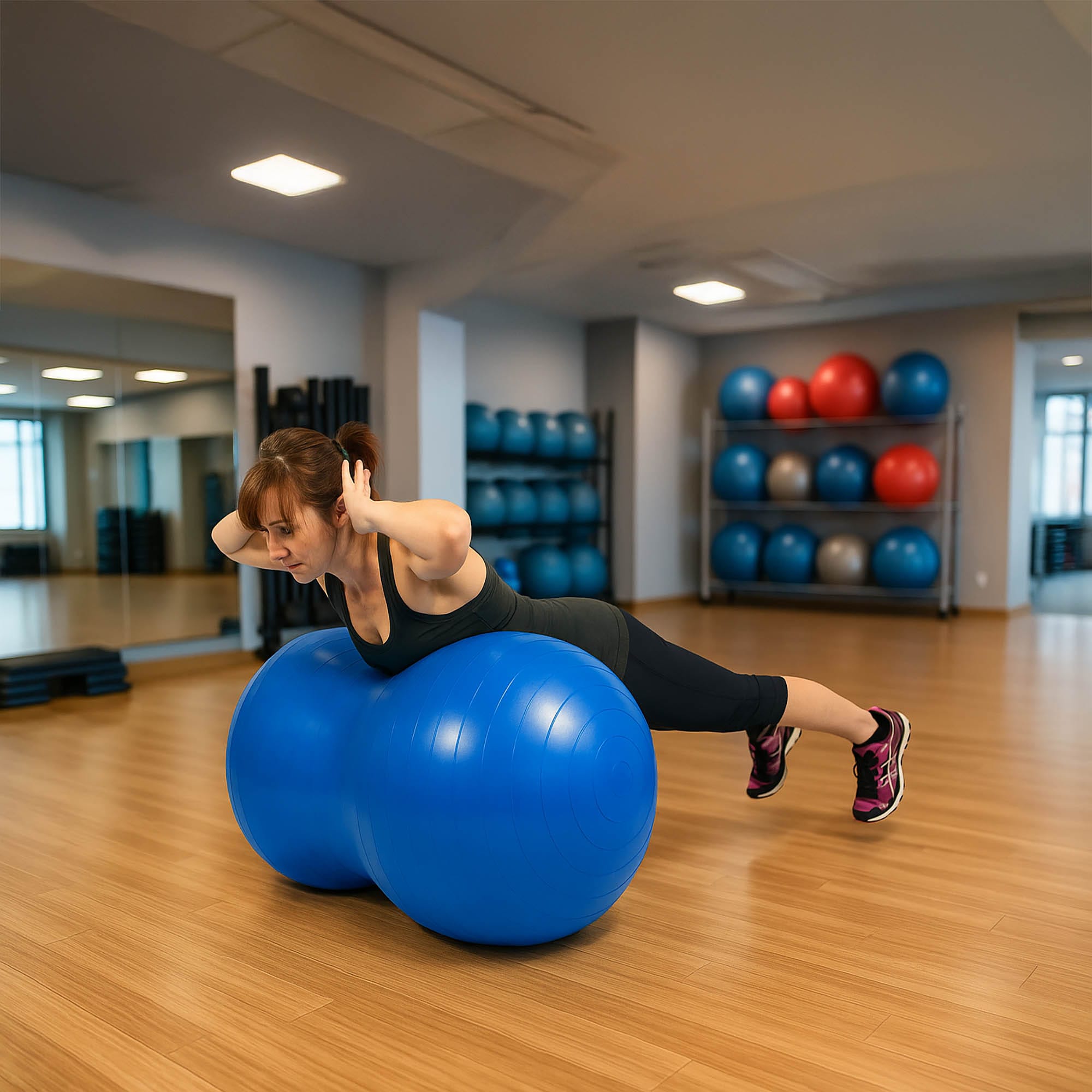 Piłka Rehabilitacyjna Gimnastyczna Do Ćwiczeń Fasolka Orzeszek Fitness Jogi 80x40 z Pompką 3 Piłka Rehabilitacyjna Gimnastyczna Do Ćwiczeń Fasolka Orzeszek Fitness Jogi 80x40 z Pompką - obrazek 3