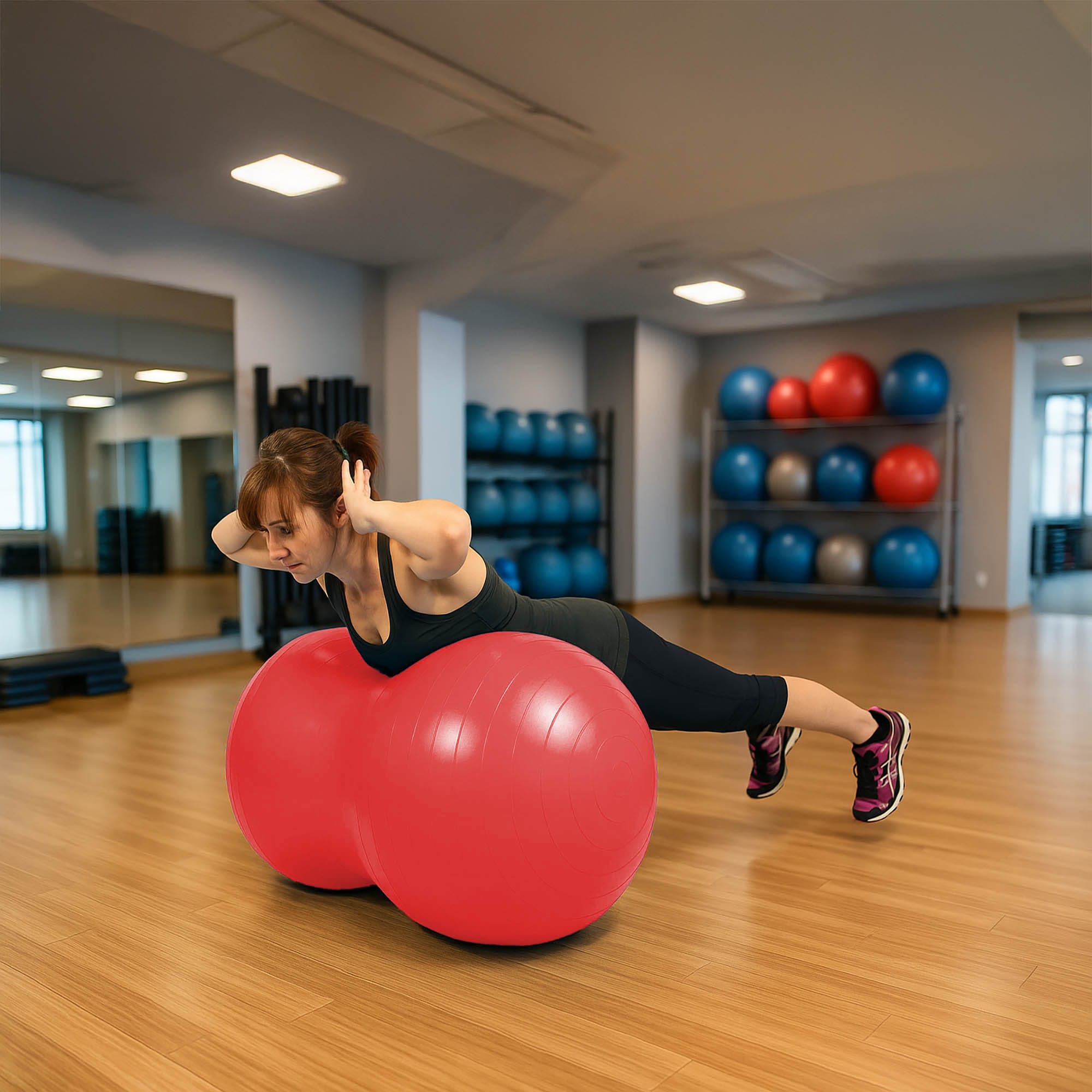 Piłka Rehabilitacyjna Gimnastyczna Do Ćwiczeń Fasolka Orzeszek Fitness Jogi 80x40 z Pompką 3 Piłka Rehabilitacyjna Gimnastyczna Do Ćwiczeń Fasolka Orzeszek Fitness Jogi 80x40 z Pompką - obrazek 3