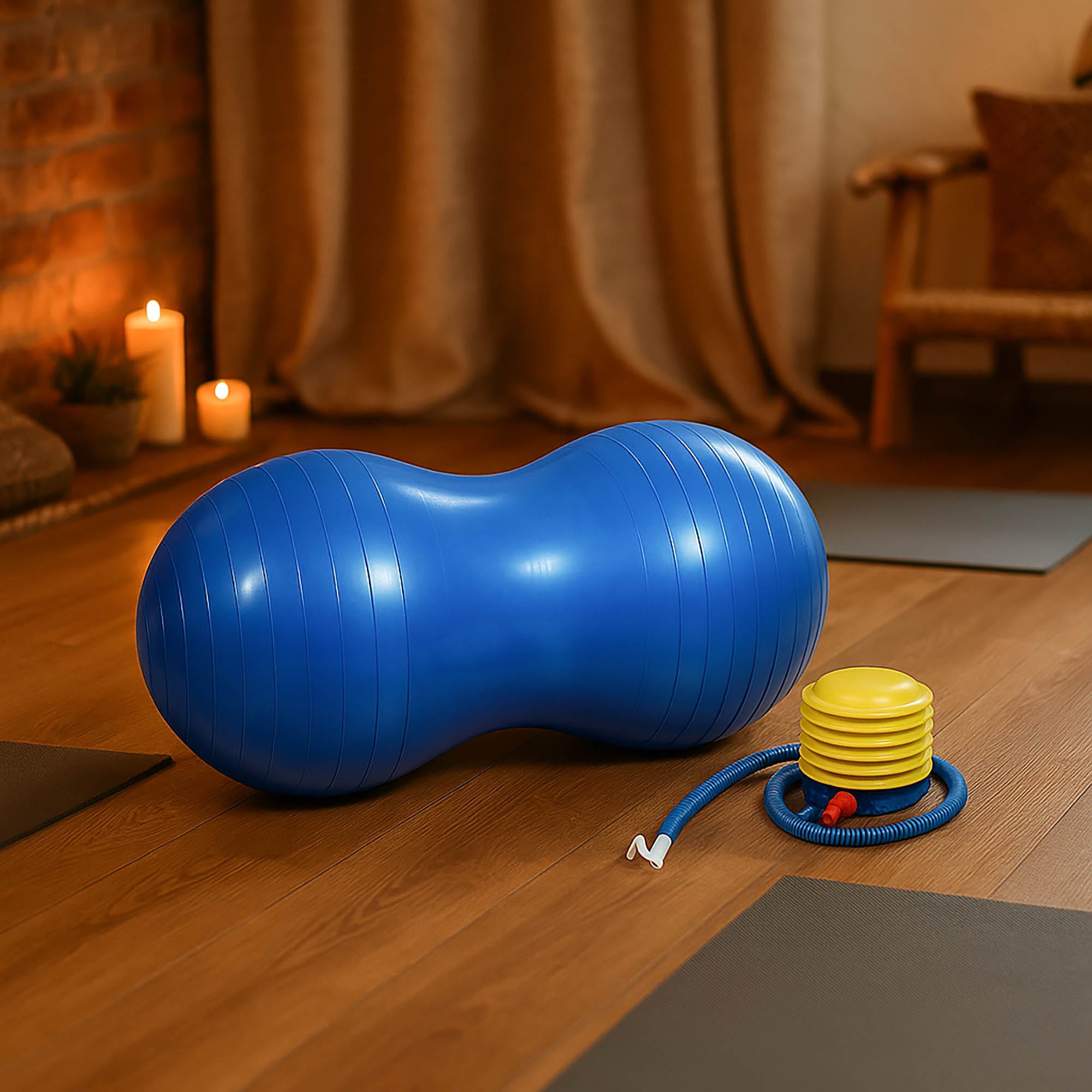 Piłka Rehabilitacyjna Gimnastyczna Do Ćwiczeń Fasolka Orzeszek Fitness Jogi 80x40 z Pompką 5 Piłka Rehabilitacyjna Gimnastyczna Do Ćwiczeń Fasolka Orzeszek Fitness Jogi 80x40 z Pompką - obrazek 5