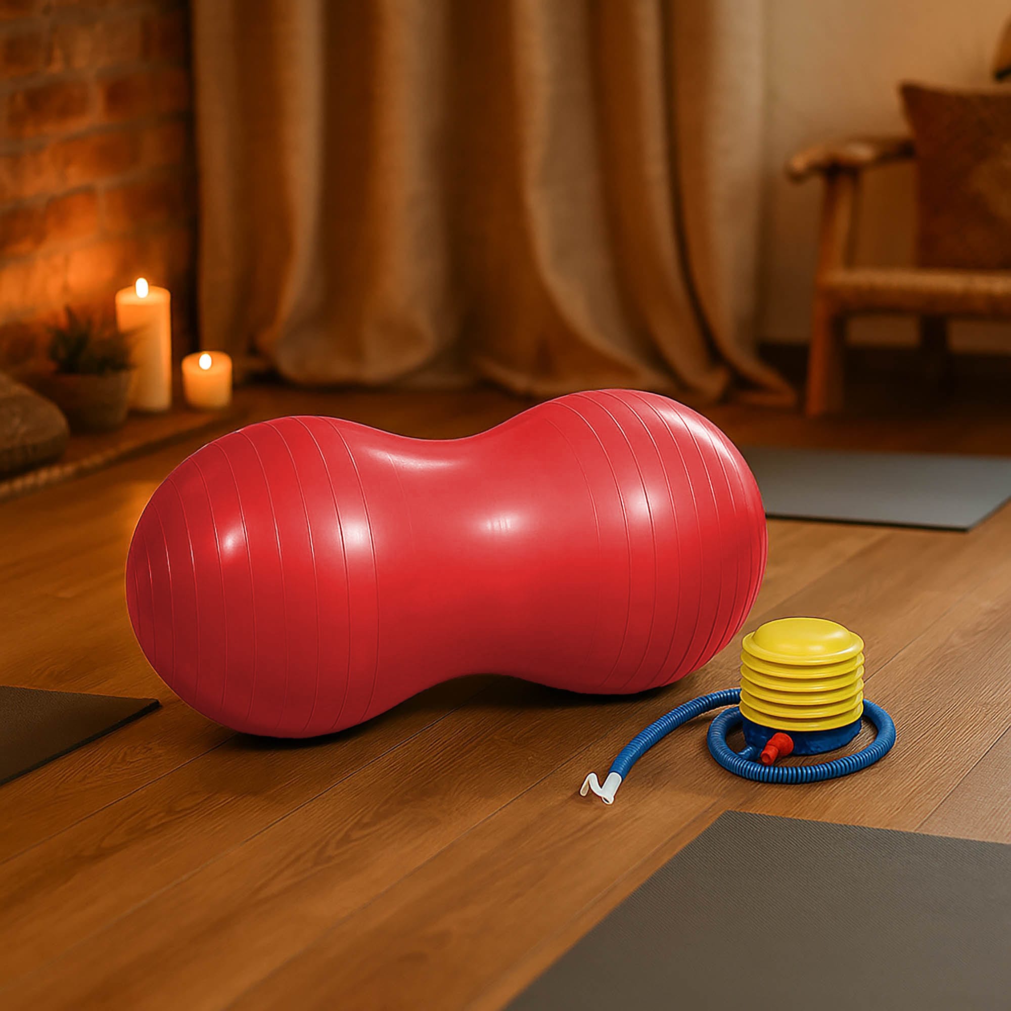 Piłka Rehabilitacyjna Gimnastyczna Do Ćwiczeń Fasolka Orzeszek Fitness Jogi 80x40 z Pompką 5 Piłka Rehabilitacyjna Gimnastyczna Do Ćwiczeń Fasolka Orzeszek Fitness Jogi 80x40 z Pompką - obrazek 5