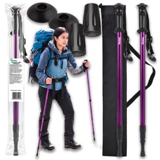 Kijki Trekkingowe Kije Nordic Walking do Chodzenia po Górach Składane Pokrowiec Akcesoria + Pokrowiec