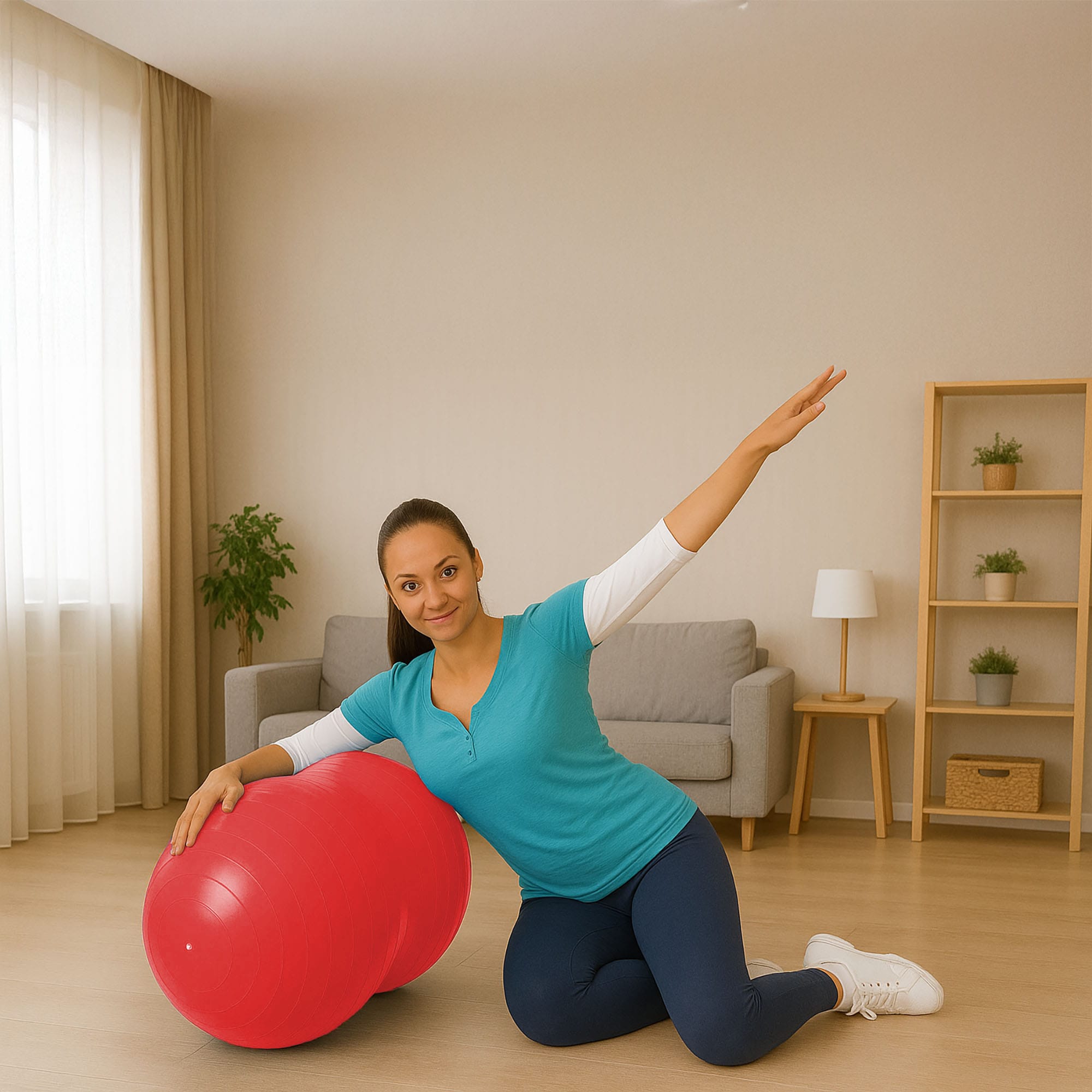 Piłka Rehabilitacyjna Gimnastyczna Do Ćwiczeń Fasolka Orzeszek Fitness Jogi 80x40 z Pompką 2 Piłka Rehabilitacyjna Gimnastyczna Do Ćwiczeń Fasolka Orzeszek Fitness Jogi 80x40 z Pompką - obrazek 2