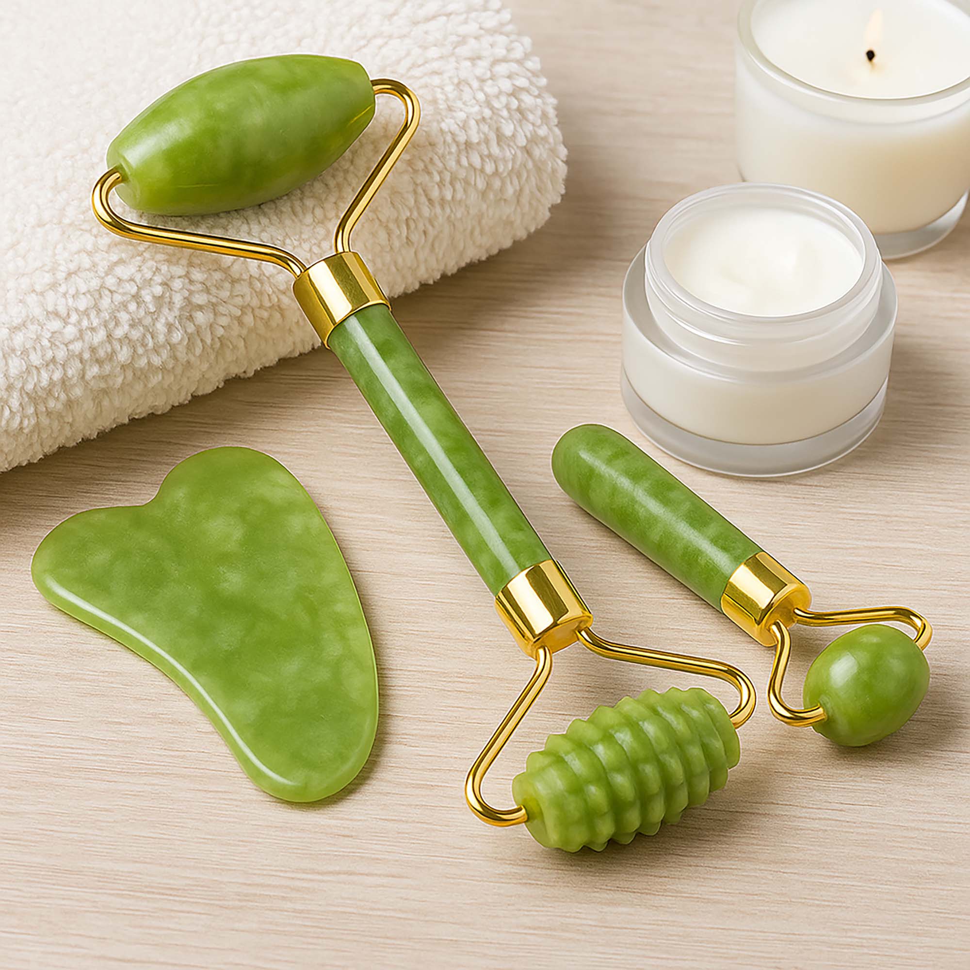 Masażer jadeitowy roller do masażu twarzy szyi pod oczy kamień gua sha 3w1 5 9bb677b705651c41302d318622edafcc