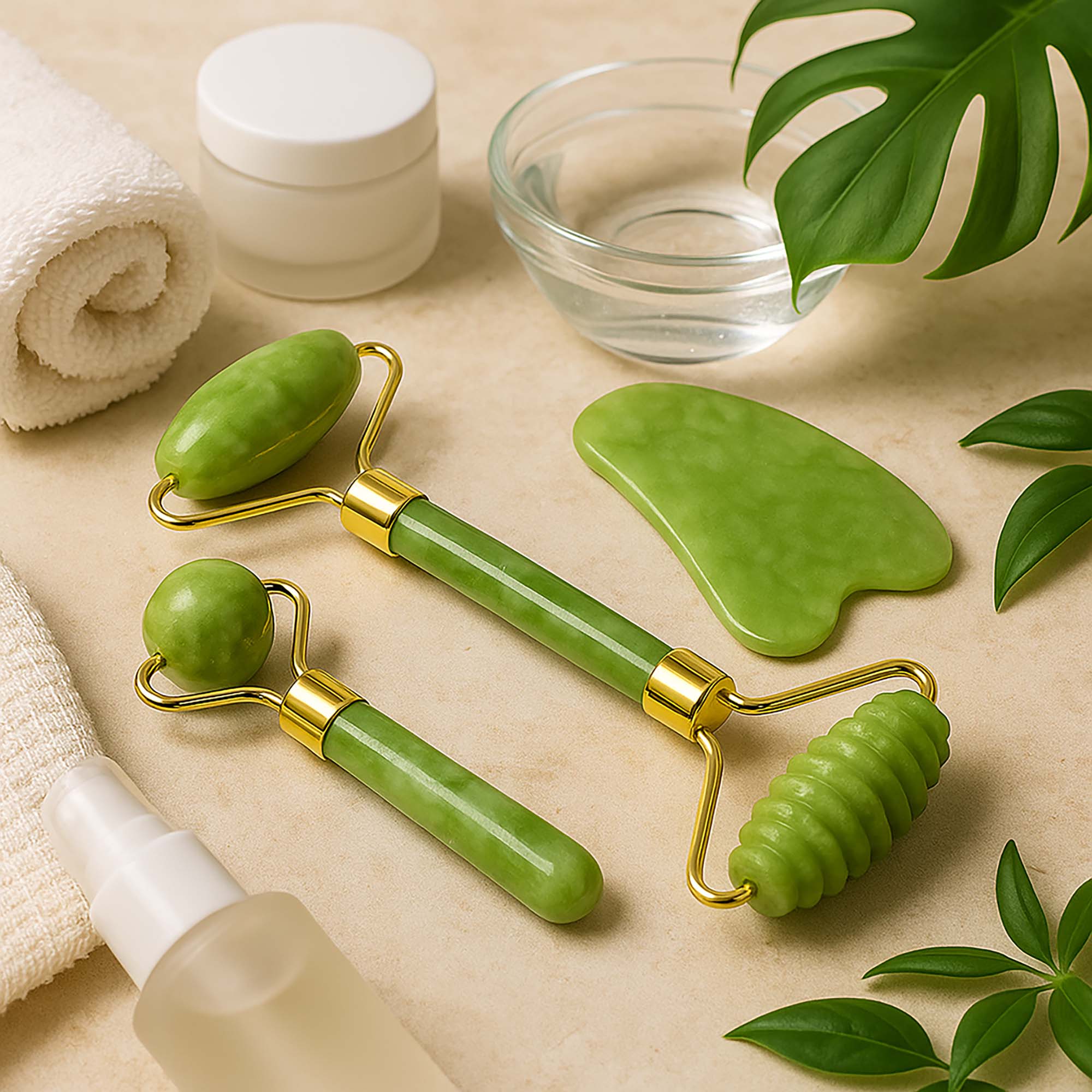 Masażer jadeitowy roller do masażu twarzy szyi pod oczy kamień gua sha 3w1 9 19e91636ec118c3c6ca22d38102e3389